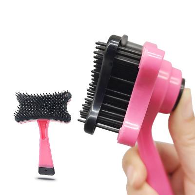 China Stored Dog Comb Cat Hair Brush Cleaner Needle Comb Supplies Double Needle Comb Open Knot for sale