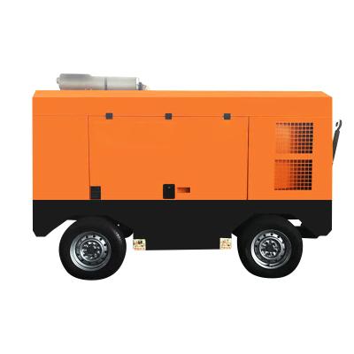 China OIL-LESS Portable Air Compressor with High Quality Portable Diesel Engine Screw Air Compressor en venta