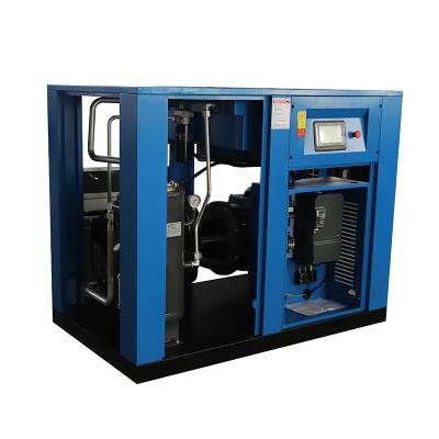 China OIL-LESS 37kw 50hp 8Bar 10Bar VSD Two Stage Permanent Magnet Screw Air Compressor for sale