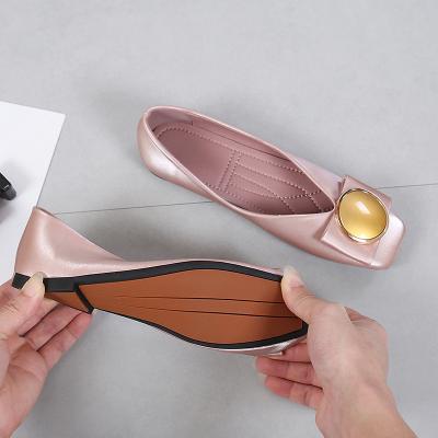 China Light Metal Interesting Toe Arch Soft Ballerinas Shoes For Women Flats Loafers Soft Sole Shoes for sale