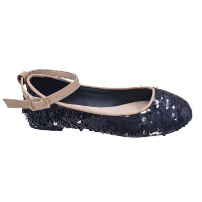 China Factory supply fashion round sequins shinny cute girl shoes kids Mary Jane flat shoes for sale