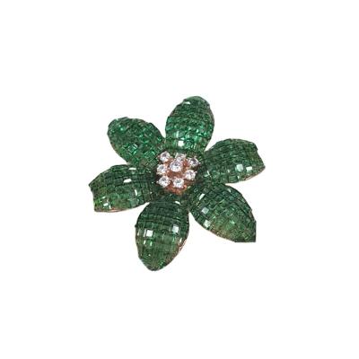 China Wholesale Silver Website Jewelry Ali Baba Flower Shape Solid Brooch Pins for sale