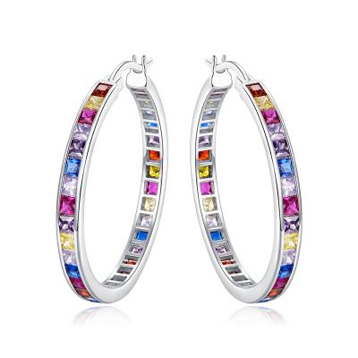 China 2021 Religious Trendy Stainless Steel 925 Sterling Silver Big Hoop 18K Chunky Earrings For Girls Gold Plated for sale