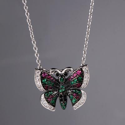 China Gifts TRENDY 925 Zircon Silver Plated Rings Grade Dangling Earring WOMEN SET Butterfly Shape Jewelry Set for sale