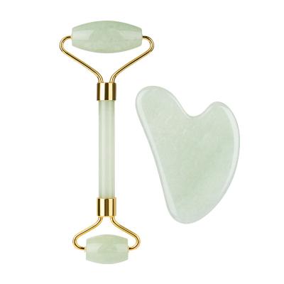 China Beauty hair salon European and American border roller jade facial massage sticks double-headed hand-held powder crystal roller for sale