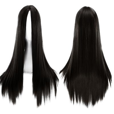 China Beauty Wanmei European and American Whole Sale Long Straight Hair Wig Chemical Fiber African Headgear Hair Salon for sale