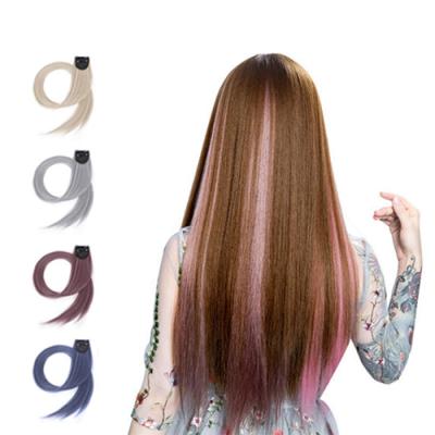 China New Silky Straight Wave Trend Fashion Wig Piece Highlights Color No Trace Clip Hair Wig Piece for sale