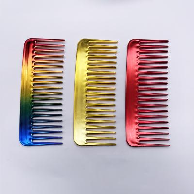 China Custom Logo Women Hair Salon Hair Detangling Brush For Natural Hair Plating Wide Tooth Comb for sale