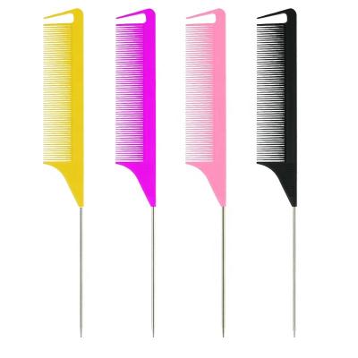 China Hot Sale Salon Carbon Fiber Waterproof Hair Dye Comb Multi Color Highlights Hair Styling Braid Combs With Logo for sale