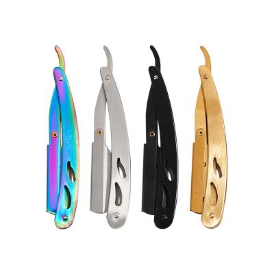 China High Quality Triple Edge Straight Razor Barber Manual Folding Shaving Blade Multi Function Beard Blade for sale