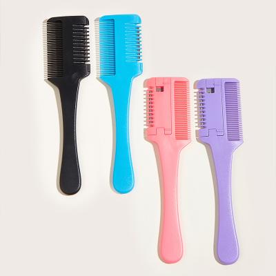 China Salon Amazon Best-Selling Double Sided Trimming Styling Hair Salon Tools Feel Comfortable Four-color Razor Comb Hair Cutting for sale