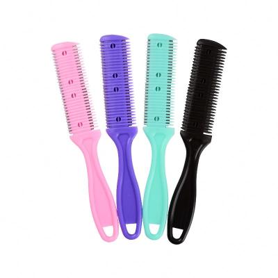 China Beauty Barber Salon Hair Razor Stainless Steel Knife Side Holder Double Strike Cut Comb For Kids for sale