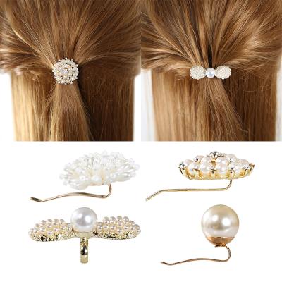 China Korean Hair Ornament Imitation Pearl With Ball And Hairpin In Net Red P6205 for sale