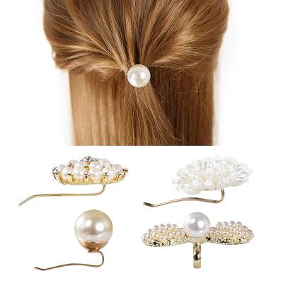 China beauty hair salon; Home Use Korean Style Hot Selling Pearl Ponytail Button Ball Ponytail Hairpin Pin Hair Accessories Main Hair Accessories for sale