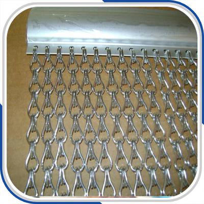 China Customized 2.0 mm thickness aluminum double hooks chain fly screen door curtain for sale