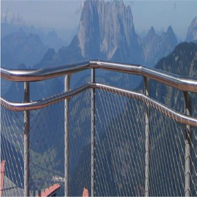 China Ferruled type 60 mm eye mesh size cable wire mesh balustrade infill panel for sale