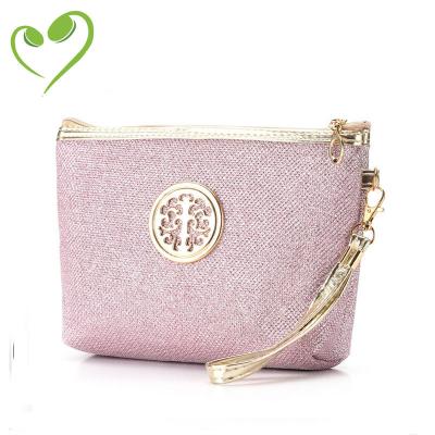 China Fahion Customize Logo Oxford Nylon Fashion Small Makeup Bag 2022 Classic Style Cheap Light Pink Polyester Luxury Travel Cosmetic Bag for sale