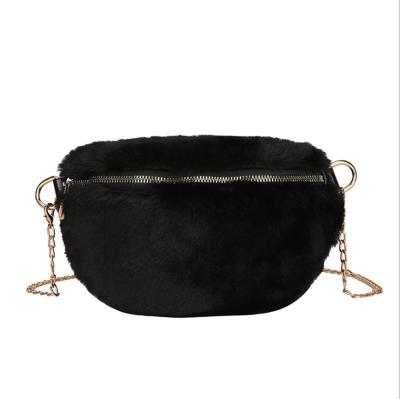 China Fashion Whip Mini Fur Bag High Quality Waist Bag Fur Ladies Fashion Faux Fur Chest Bag With Small MOQ for sale