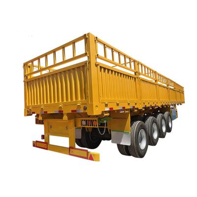 China Crane Trailer Truck 3 Axles 4 Axles Side Pusher Truck Trailer China Factory Side Wall Trailer For Sale for sale