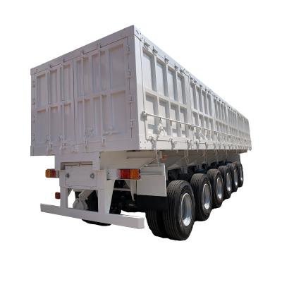 China Truck Trailer China Hydraulic Cylinder Side Wall Dumping Tipper End Box Dump Semi Trailer On Hot Sale for sale