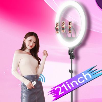 China Special design 21 inch ring light with 3pcs 21 inch phone holder ring light with 1.8 meter tripod stand for video taking RK-59 RK-59 for sale