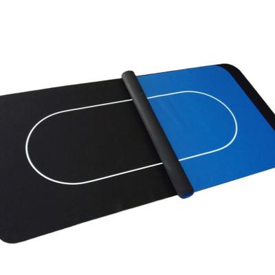 China Natural Rubber + Polyester Cloth / Microfiber / Customized For You Professional Foldable Rubber Poker Table Mat 120 180 x 90 Oval Rectangular Poker Playmat for sale