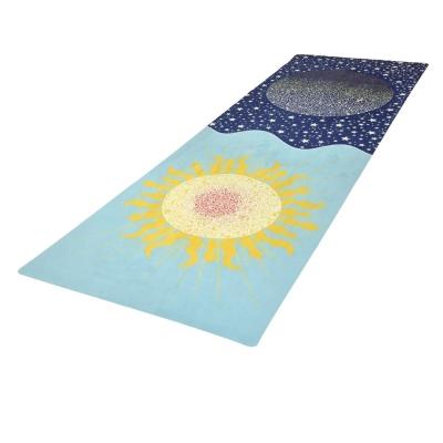 China Custom Printed Anti-Slip Yoga Mat Super Soft Fitness Luxe Suede Natural Rubber Back Eco-Friendly/Non-Toxic/Non-Slip/Washable/Rebound Stable Customized Microfiber Non Slip for sale