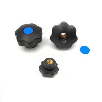 China Solid Through Hole Fastener 5 Lobe Buttons Star Buttons Plastic Button With 1/4 x 20 Threads for sale