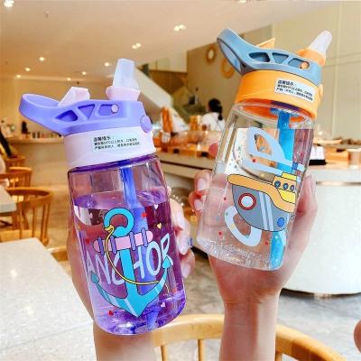 China Stocked Kids Water Sippy Cup Cartoon Creative Baby Feeding Cups With Straws Leakproof Water Bottles Outdoor Portable Kids Cups for sale