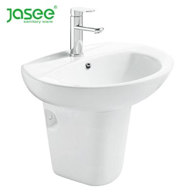 China Modern Wall Hung Ceramic Pedestal Wash Basin Bathroom Sinks Sanitary Ware for sale