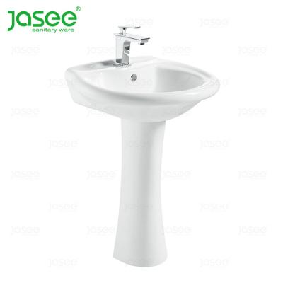 China Modern Sanitary Ware Ceramic Bathroom Unique Fancy Pedestal Sinks / Basin Cheap Price for sale