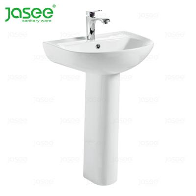 China Modern Chinese Glass Ceramic Pedestal Hand Wash Basin Sink Floor Price for sale