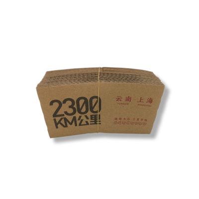 China Manufacturer Custom Printing Disposable Recyclable Cardboard Kraft Paper Coffee Cup Holder Sleeves for sale