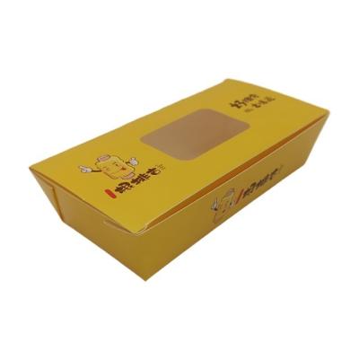 China Recycled Materials Disposable Paper Cardboard Fast Delivery Take Away Food Hot Dog Box for sale