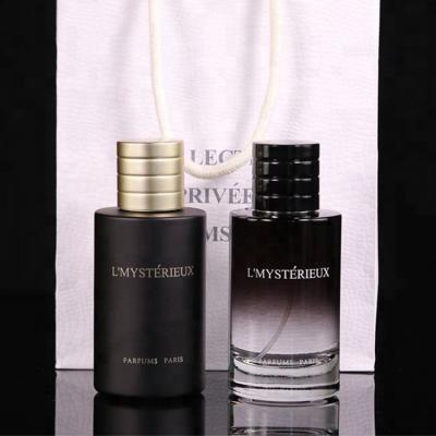 China Wholesale 2021 New Design Luxury Cosmetic Cylinder 100ml Transparent Spray Black Glass Perfume Bottle for sale