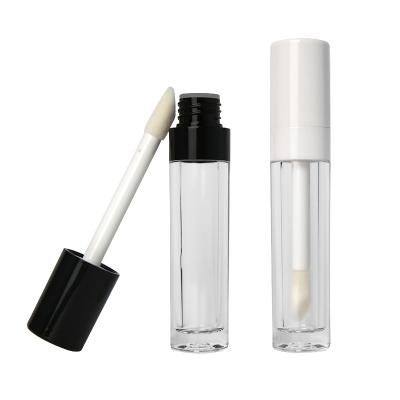 China Empty Cosmetic Container Liquid Lip Gloss Cosmetic Packaging Tube , PET Plastic Round Lip Gloss Tubes With Private Label | for sale