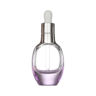 China Personal Care Custom Serum 30ml Clear Cosmetic Glass 30ml Dropper Bottles for sale