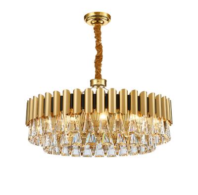 China Residential Round LED Gold Oval Chandelier Chandelier Crystal Chandelier Hanging Lamp Lighting Fixture for Foyer for sale