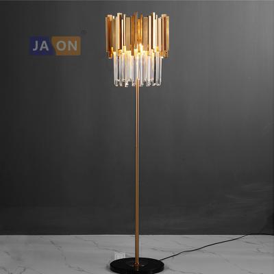 China Nordic Iron e14 Crystal Designer LED Floor Lamp Modern Led Floor Lamp Marble Light For Foyer Dinning Room Bedroom Store for sale