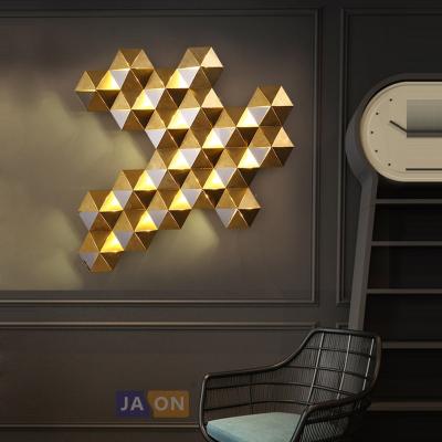 China Modern Post Modern Gold Stainless Steel Honeycomb LED Wall Light Wall Lamp Golden Sconce For Shop Bedroom Foyer for sale