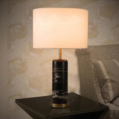 China Modern Postmodern Nordic E27 LED Iron Fabric Marble Table Light Table Lamp Nordic Desk Lamp For Bedroom Store for sale