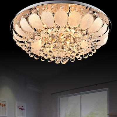 China Contemporary Led e14 Modern Stainless Steel Crystal Glass Round Ceiling Lights.LED Ceiling Light.Ceiling Lamp Lamparas De Techo For Foyer for sale