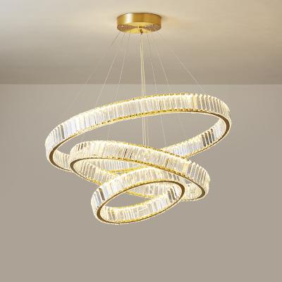 China Contemporary Post Modern LED Gold Silver Chandelier Crystal Designer Suspension Luminaire Lampen Lighting Chandelier For Dining Room for sale