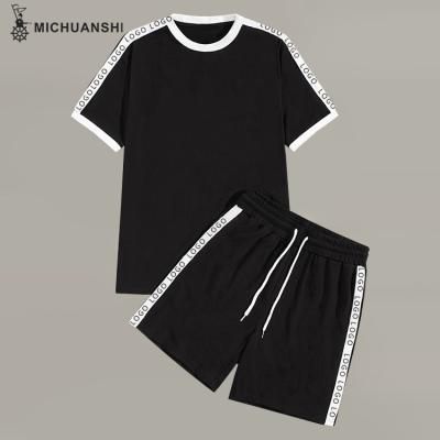 China Wholesale Customized Short Sleeve Tops + Drawstring Shorts Suit QUICK DRY, Cotton Shorts Sportswear Suit for sale