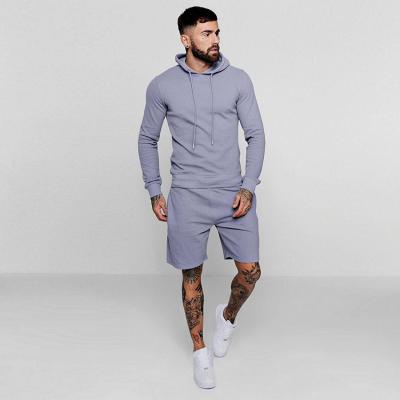 China Wholesale Sportswear QUICK DRY 2 Pieces Set Mens Hoodie + Shorts Suit Custom Casual Suit for sale