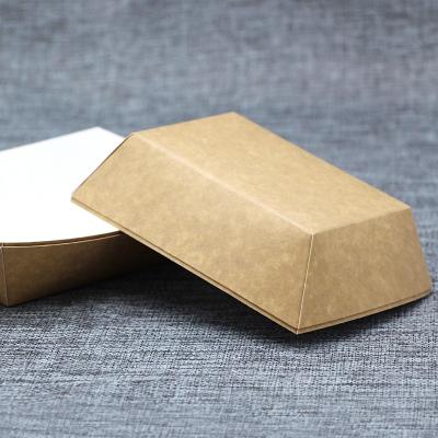 China Waterproof BT1 Disposable Kraft Paper Boat Shaped Box Take Away Food Paper Packaging Cake Baking Trays for sale