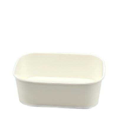 China Waterproof 750ml Disposable kraft paper bowl with lids custom square biodegradable food packaging bowl square paper bowl hot food container for sale