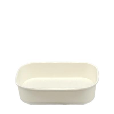 China Waterproof 500ml Custom printed disposable kraft paper bowl with lid white dessert square paper cup for sale