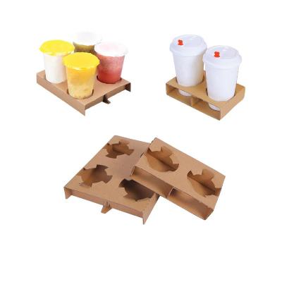 China 1 Hole Coffee Mug Holder Disposable Waterproof Takeaway Tray Cardboard Paper Cup Holder for sale