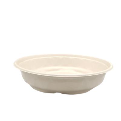 China 2000ml Biodegradable Disposable Sugar Cane Soup Bowl Waterproof Eco-Friendly Compostable Pulp Bagasse Bowl Salad Bowl for sale